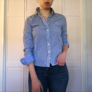 Striped Hollister Button-Up Blouse